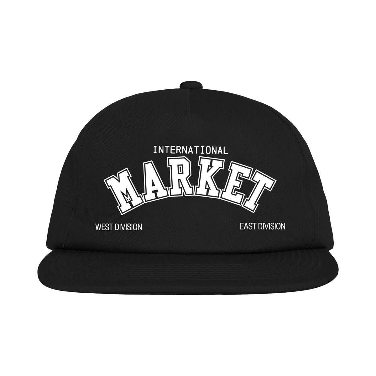 Market East West 5 Panel Snapback Black