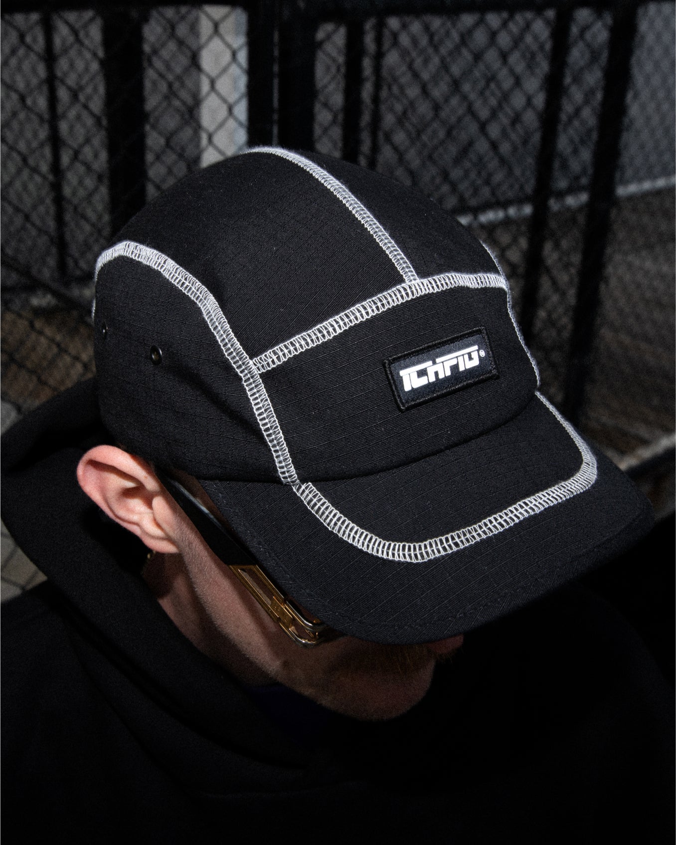 Ichpig Strike Interlock 5 Panel Cap Black