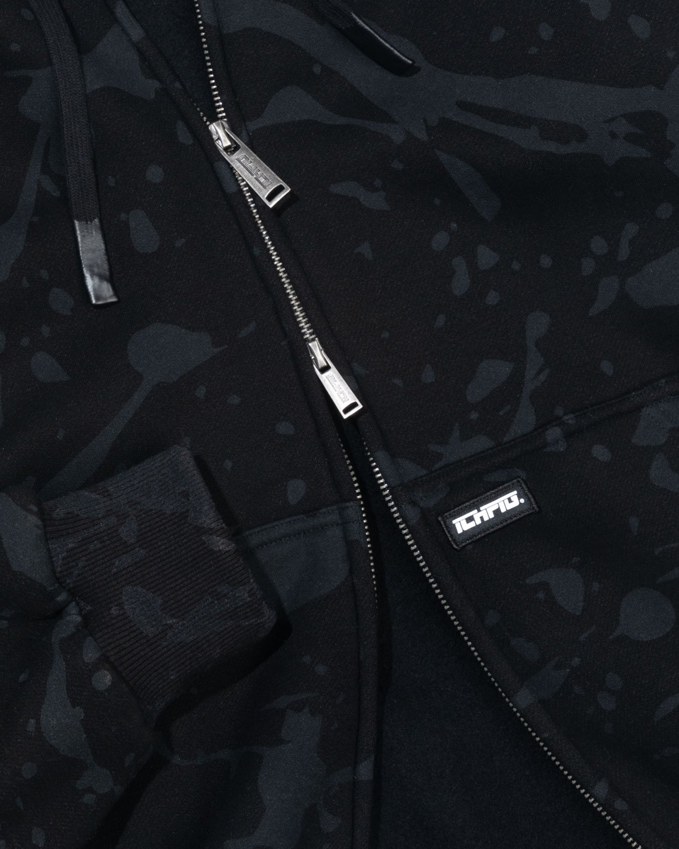 Ichpig Splatter Zip Up Black