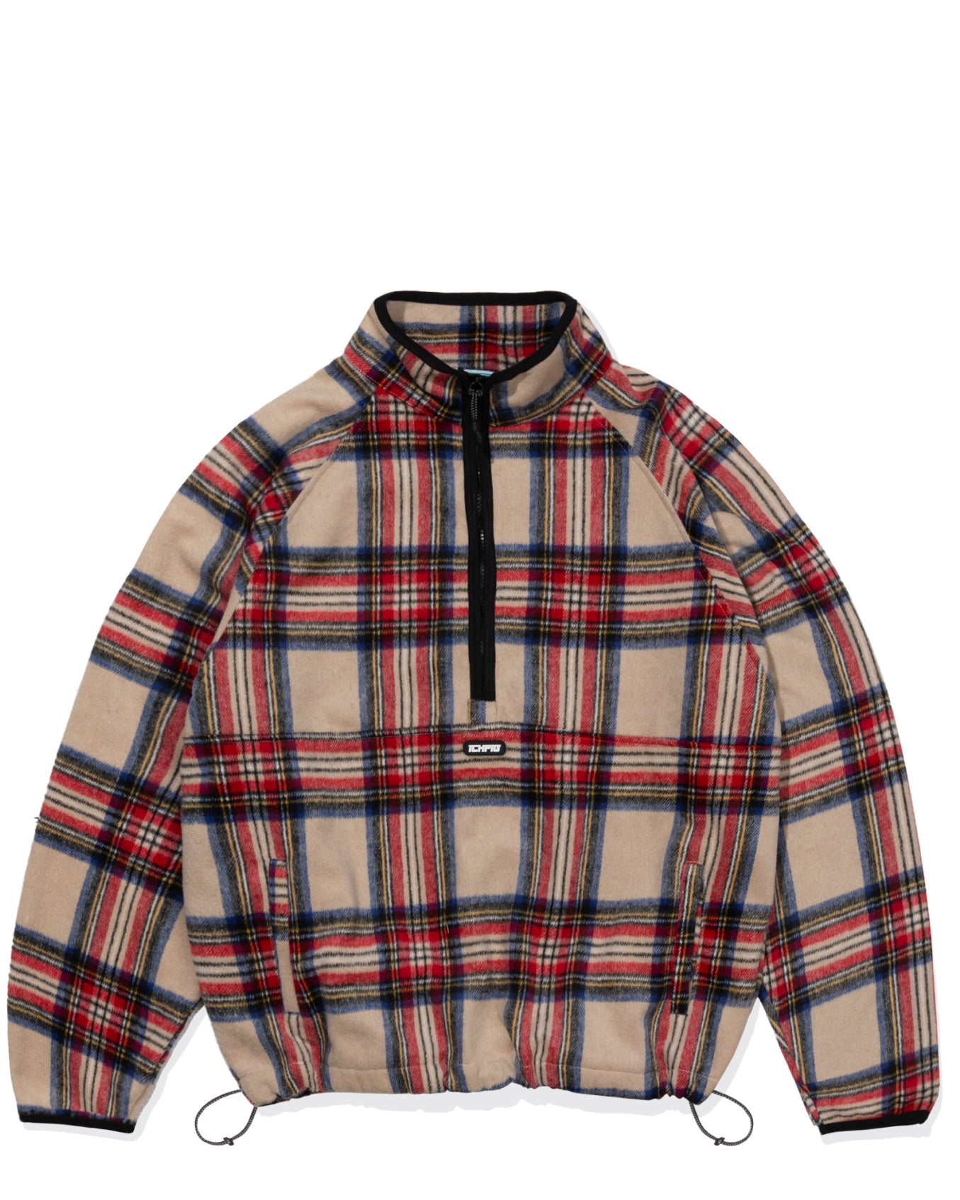 Ichpig Checkline Raglan 1/2 Zip Beige