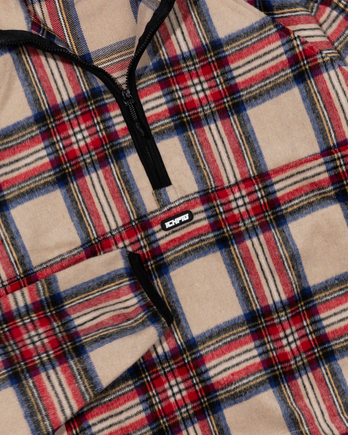 Ichpig Checkline Raglan 1/2 Zip Beige