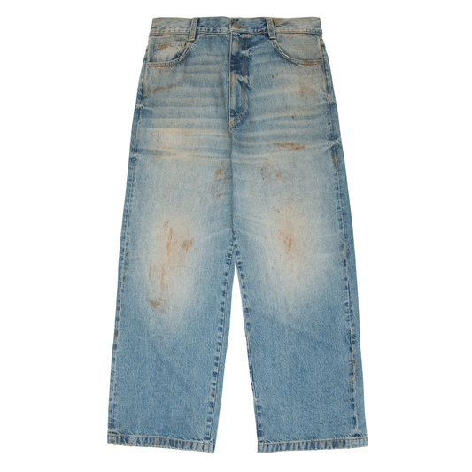 Boiler Room Printed 5 Pkt Jean Worn Blue