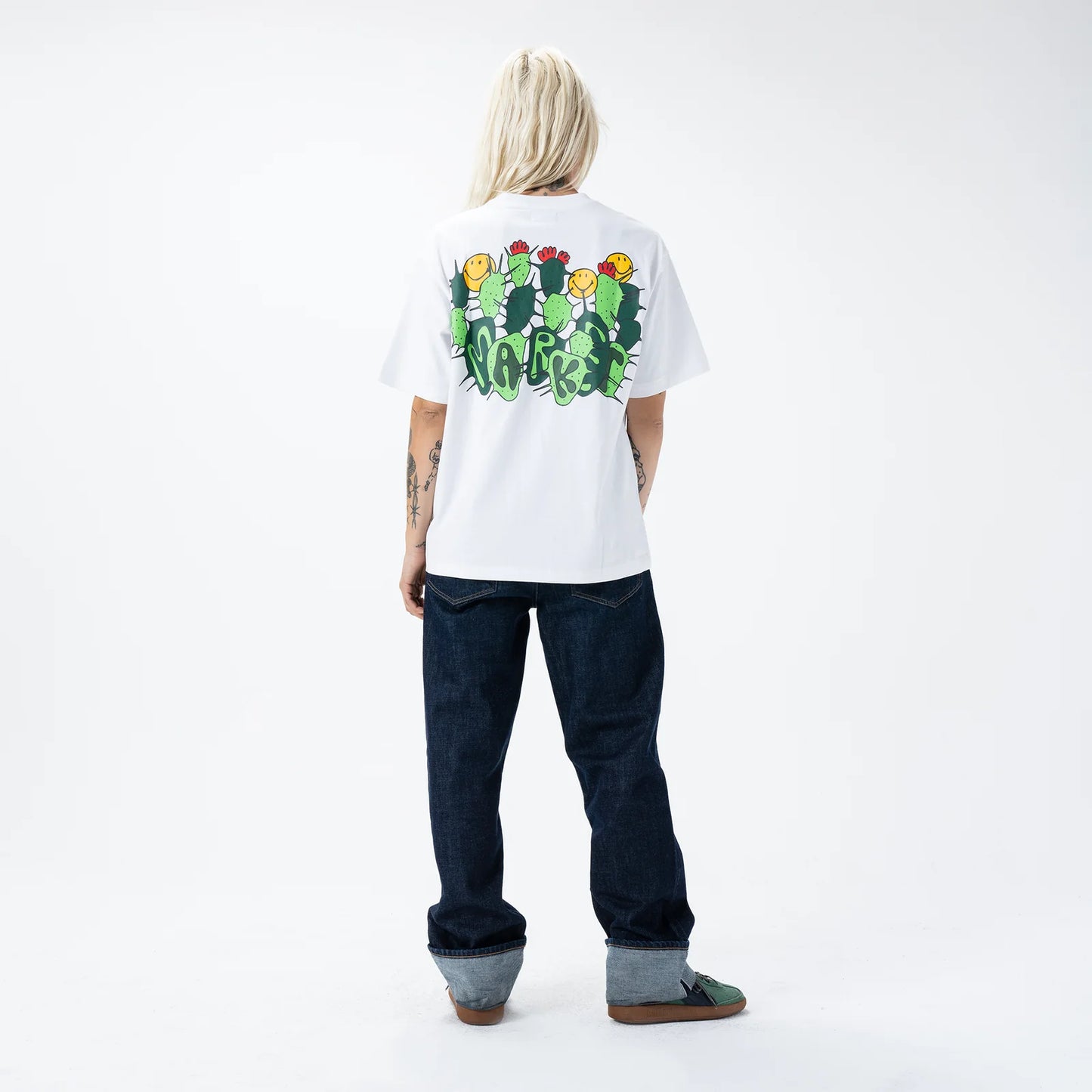 Market Smiley Cactus T-Shirt White