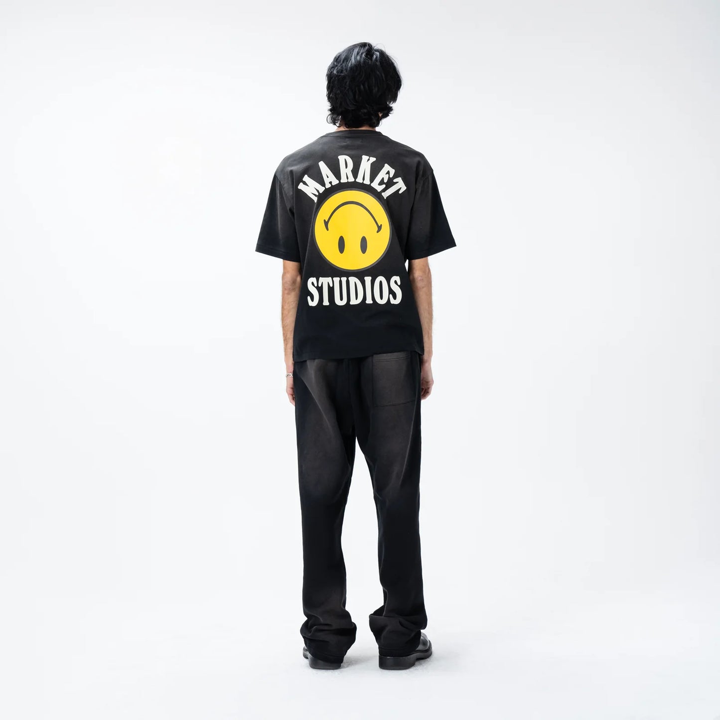 Market Smiley Lockup T-Shirt Faded Black