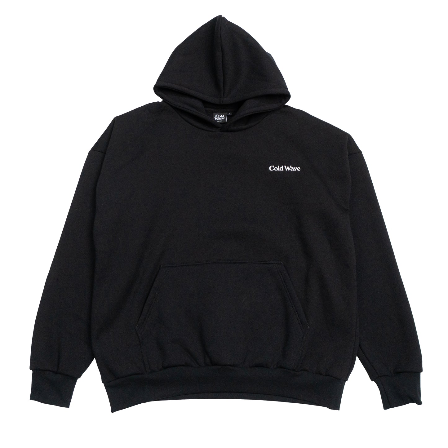 Cold Wave Embroidered Logo Hoodie Black