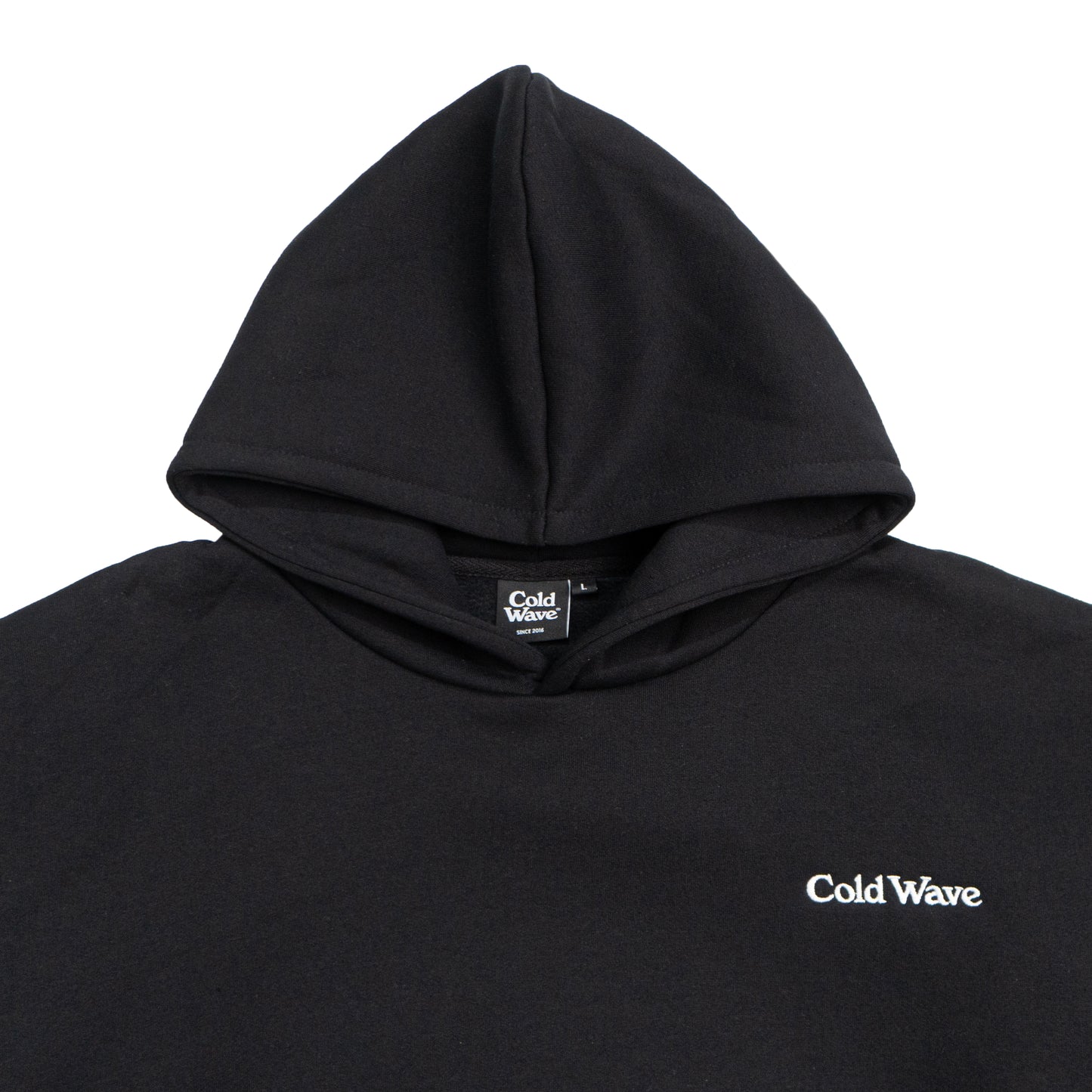 Cold Wave Embroidered Logo Hoodie Black