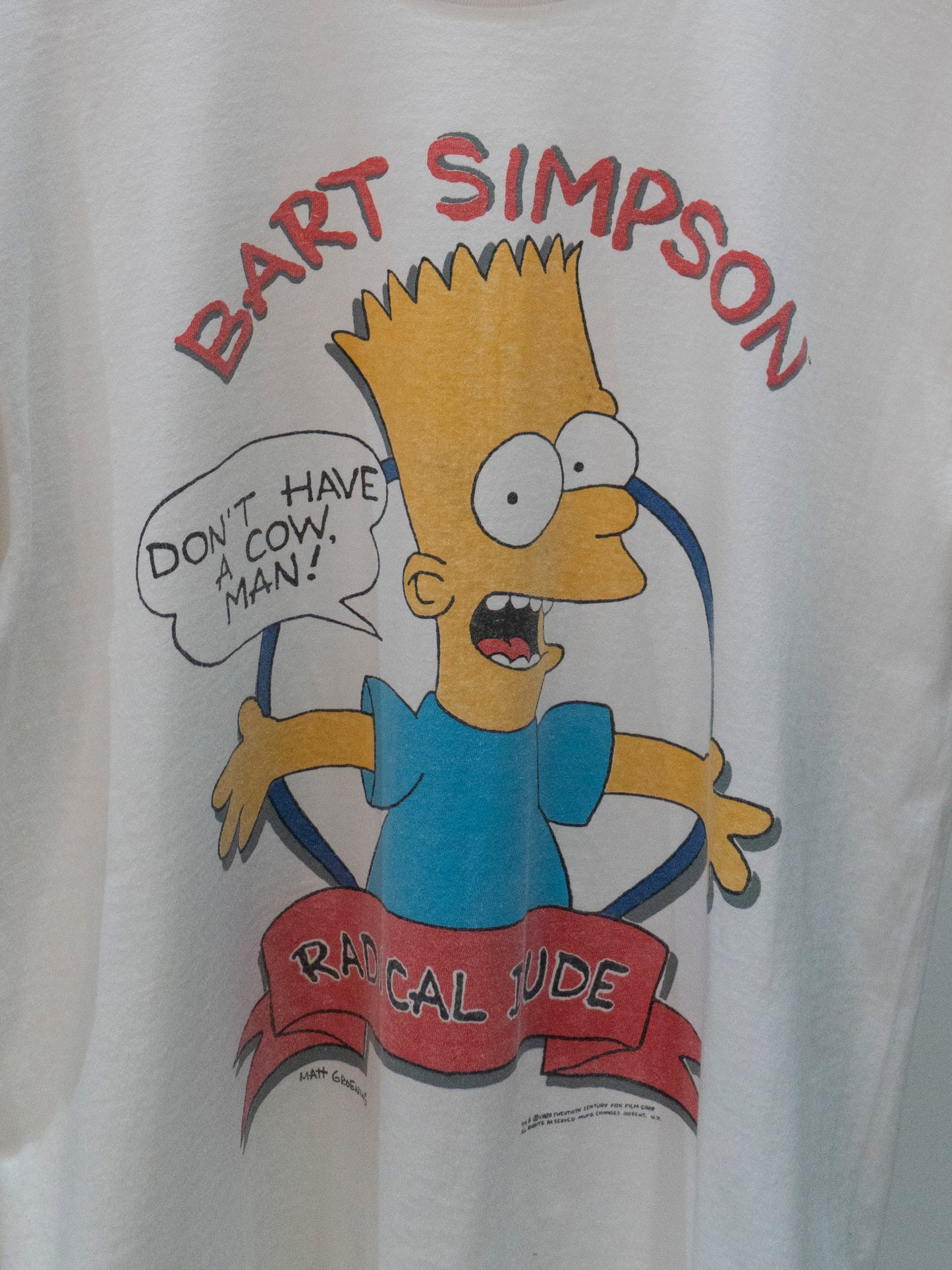 1989 Bart Simpson 'Radical Dude' T-Shirt XL