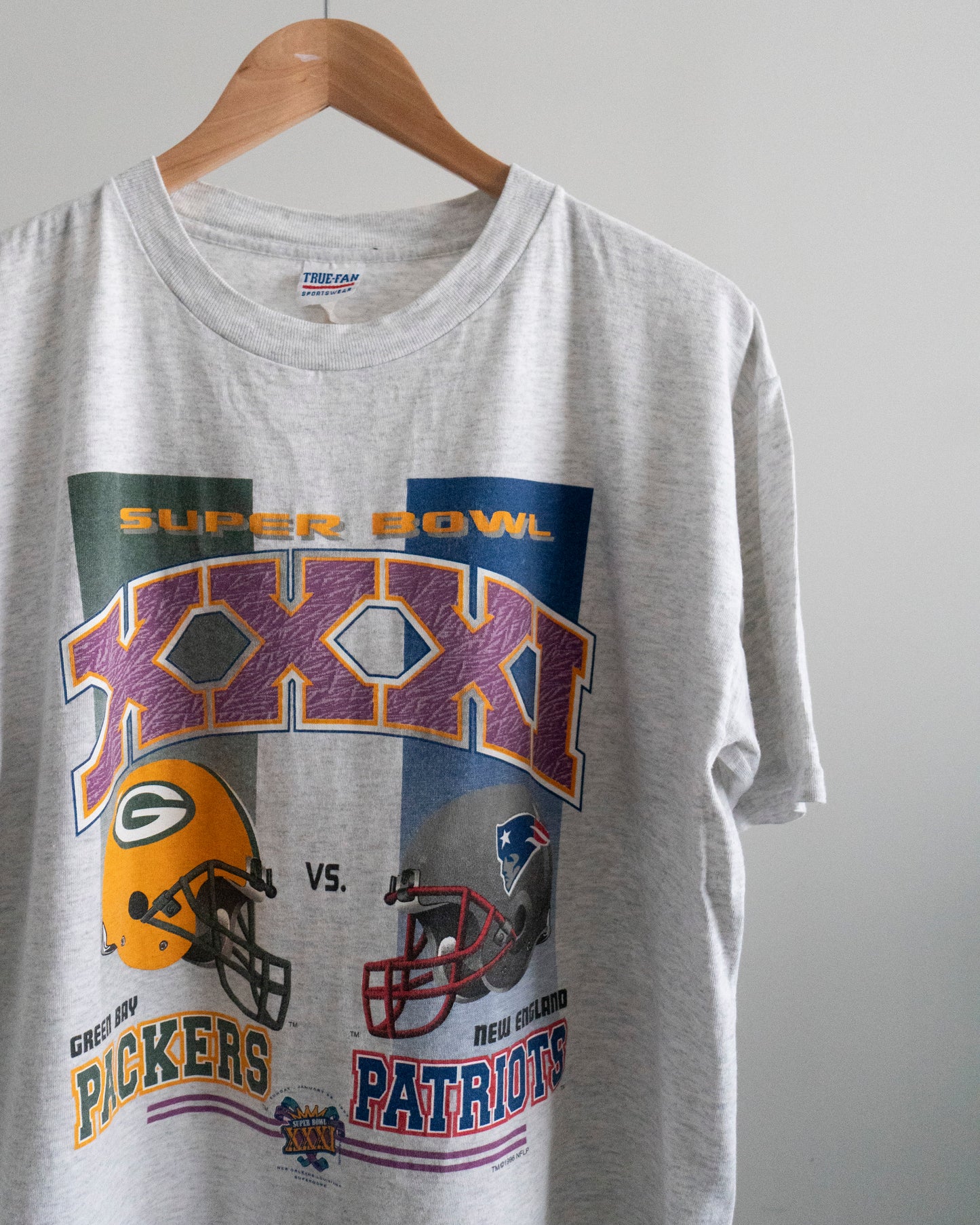 1996 Super Bowl XXXI 'Packers Vs Patriots' T-Shirt Large