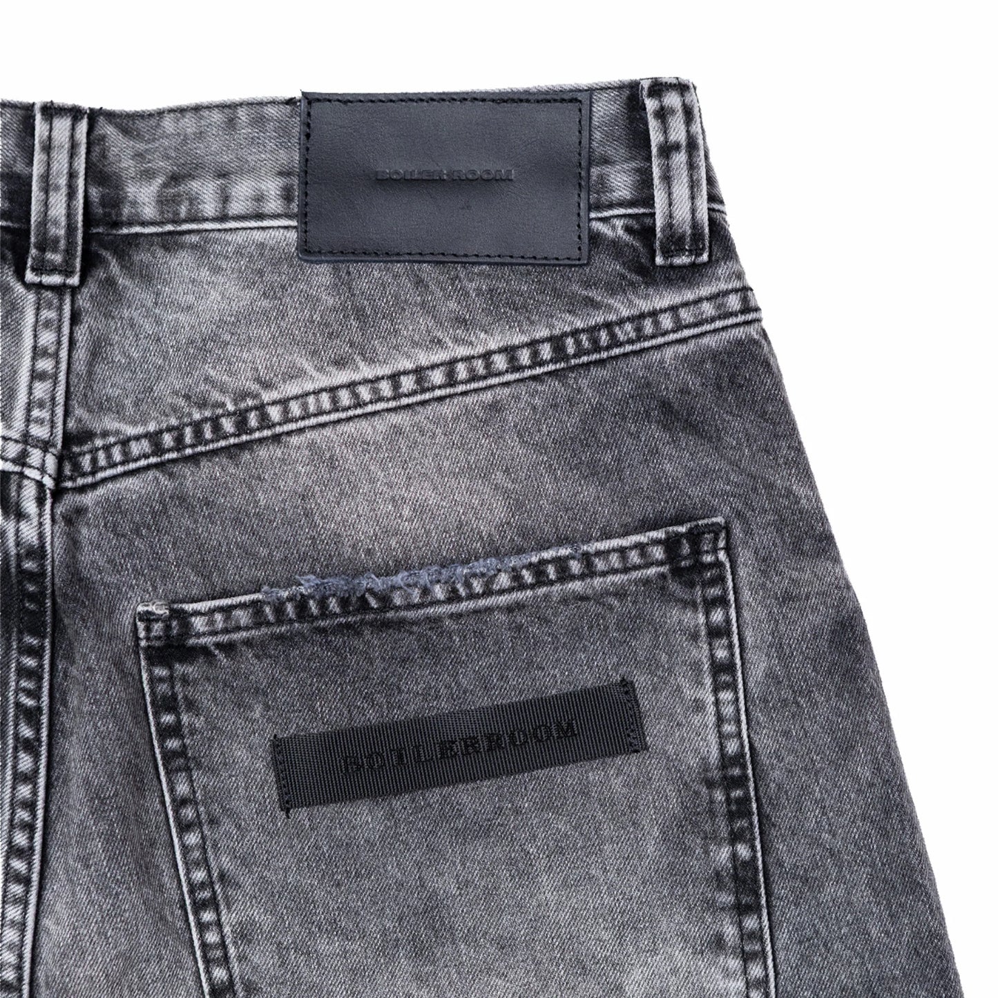 Boiler Room Cut Off Denim Short Washed Black