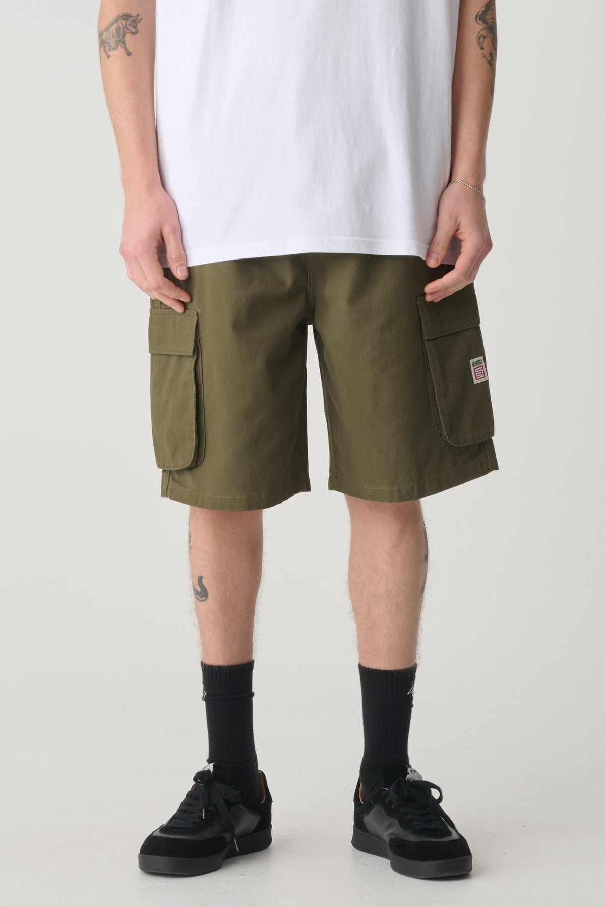 S-Double Cargo Work Short Army