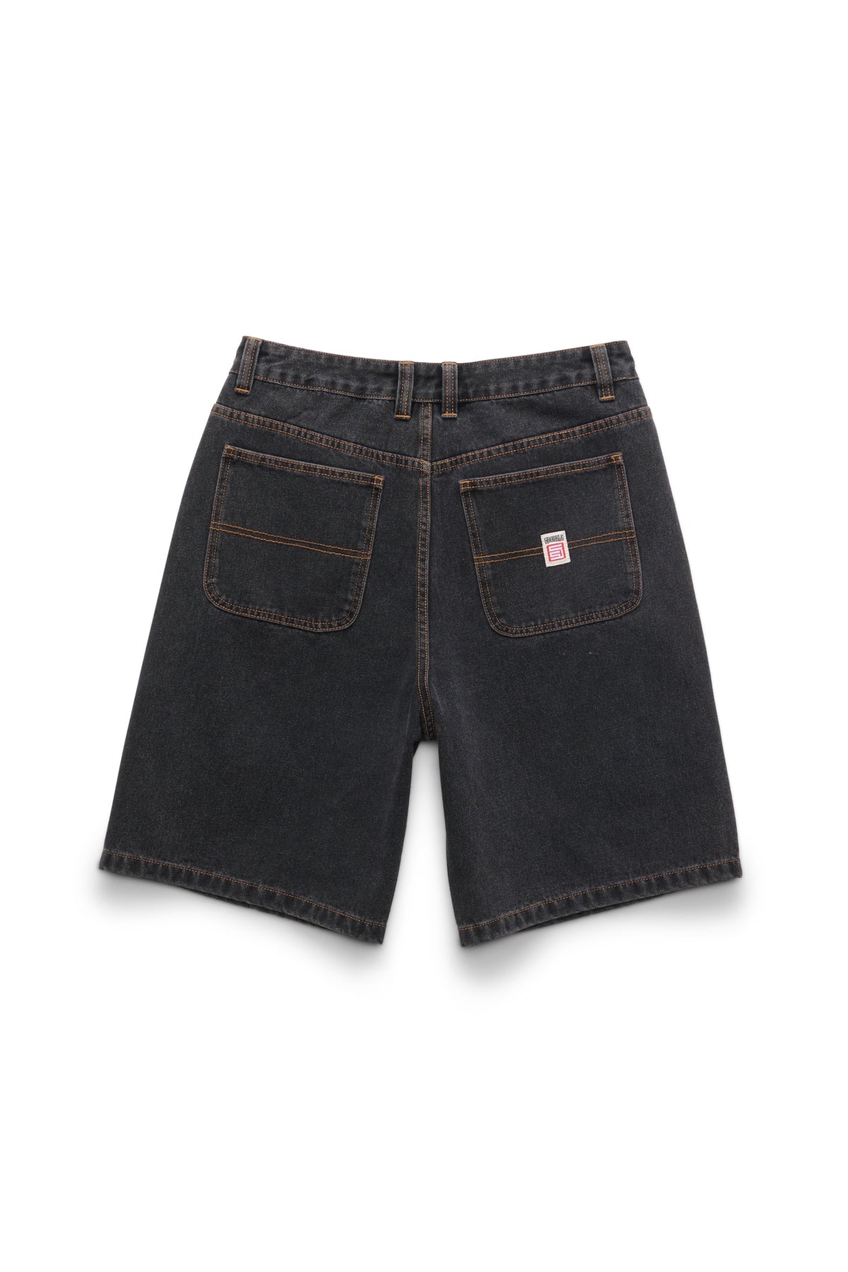 S-Double Denim Standard Short Washed Black