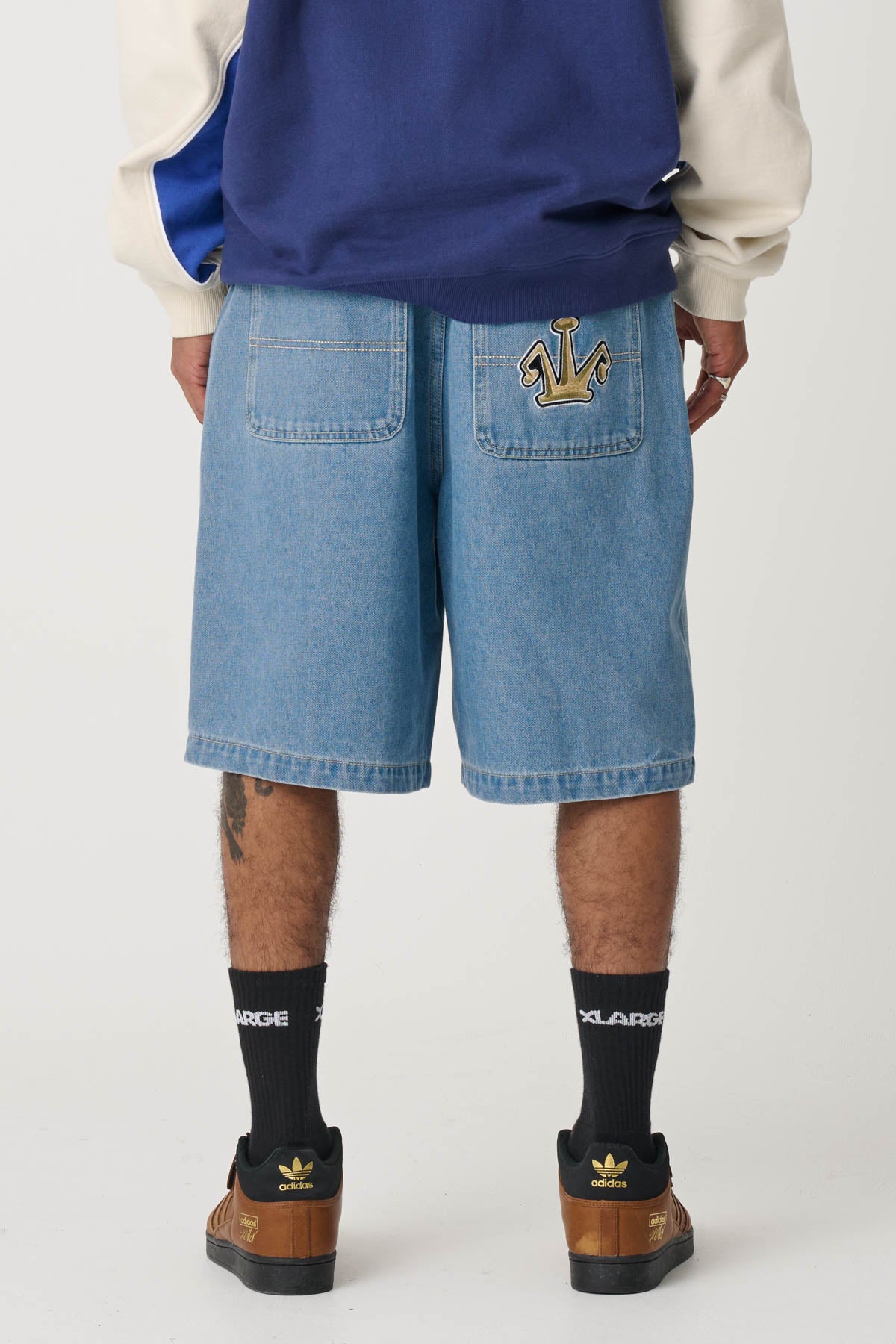 X-Large Folded Crown Bull Denim Short Mid Blue