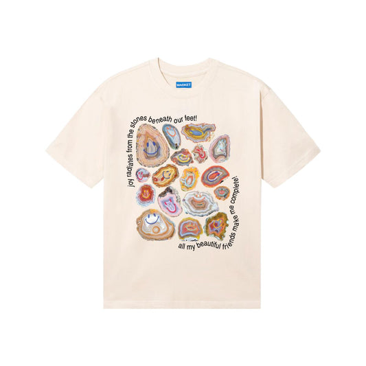 Market Smiley Radiating Joy T-Shirt Ecru