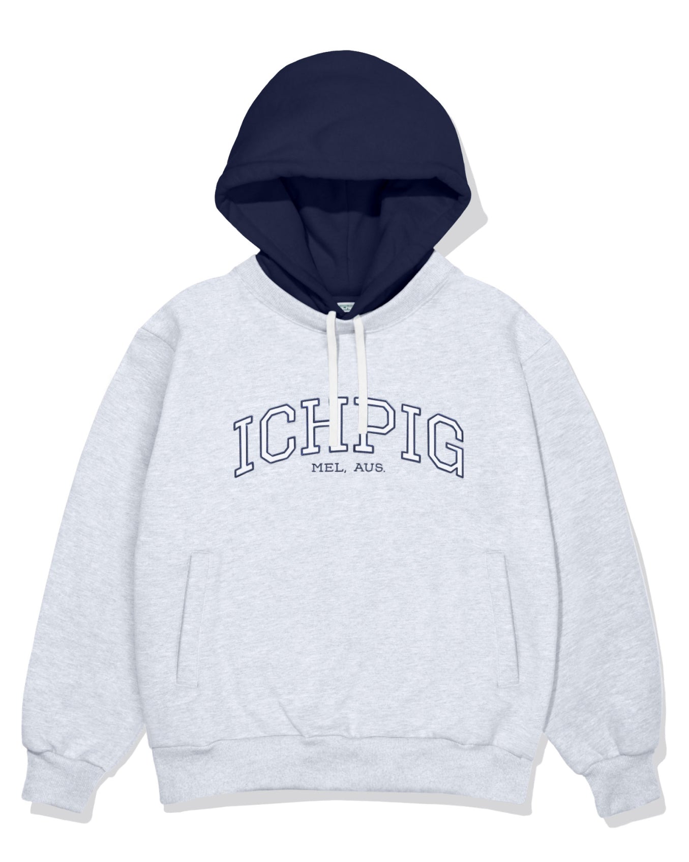 Ichpig Stadium Hooded Crew White Marle