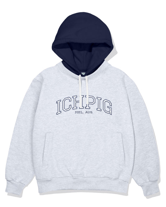 Ichpig Stadium Hooded Crew White Marle