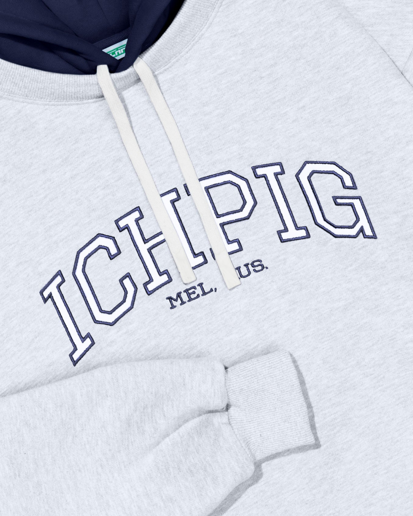 Ichpig Stadium Hooded Crew White Marle
