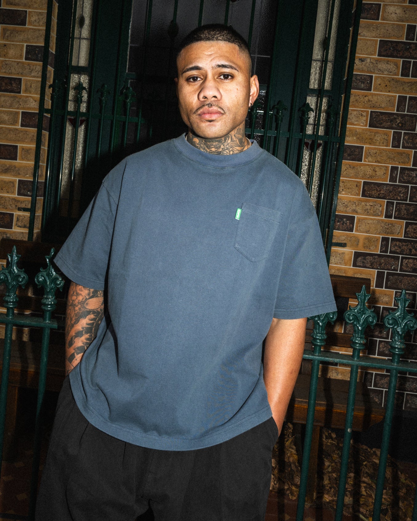 Ichpig Heavyweight Pocket Tee Steel