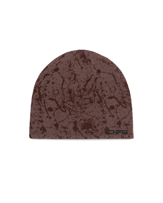 Ichpig Reversible Splatter Beanie Black / Umber