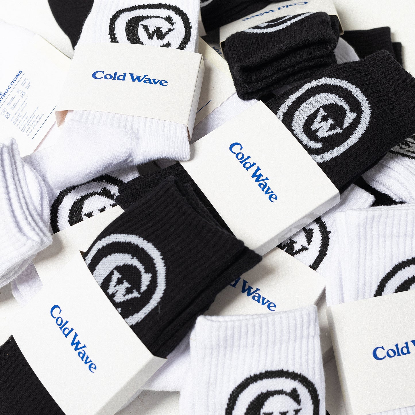 Cold Wave Logo Sock White