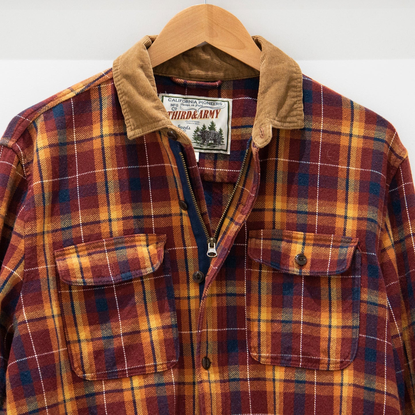 Vintage Zip Up Flannel Shirt Large