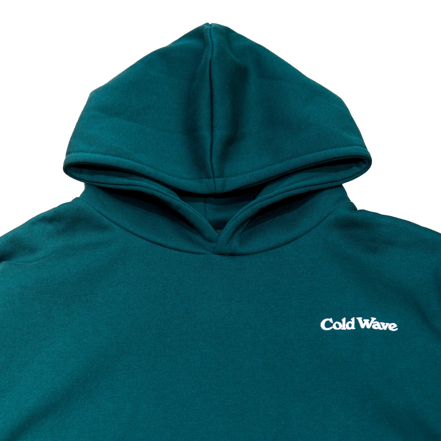 Cold Wave Embroidered Logo Hoodie Bottle Green
