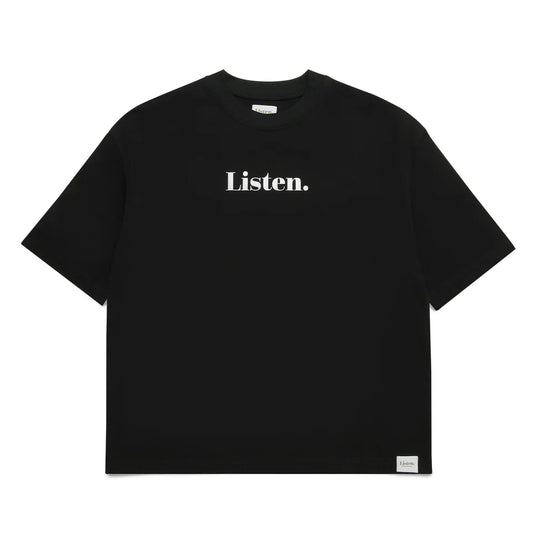 Listen Logo Tee Black