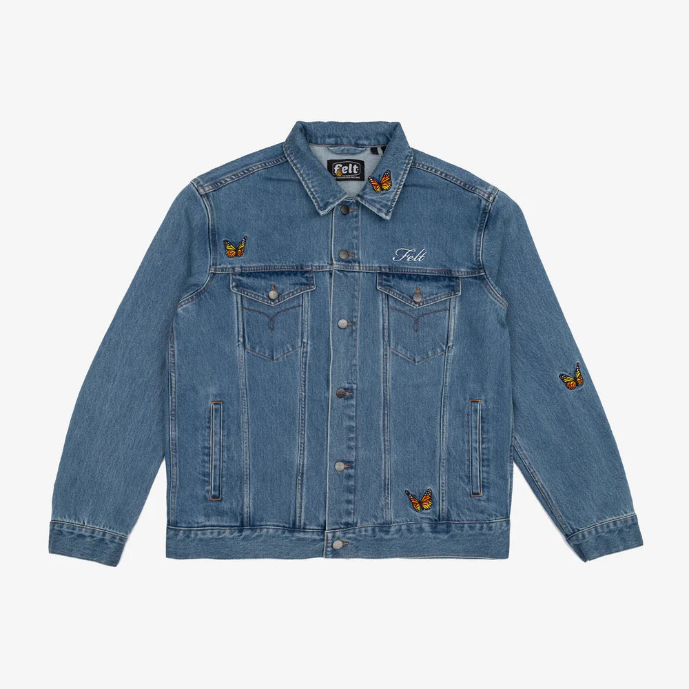 Felt Butterfly Garden Denim Jacket