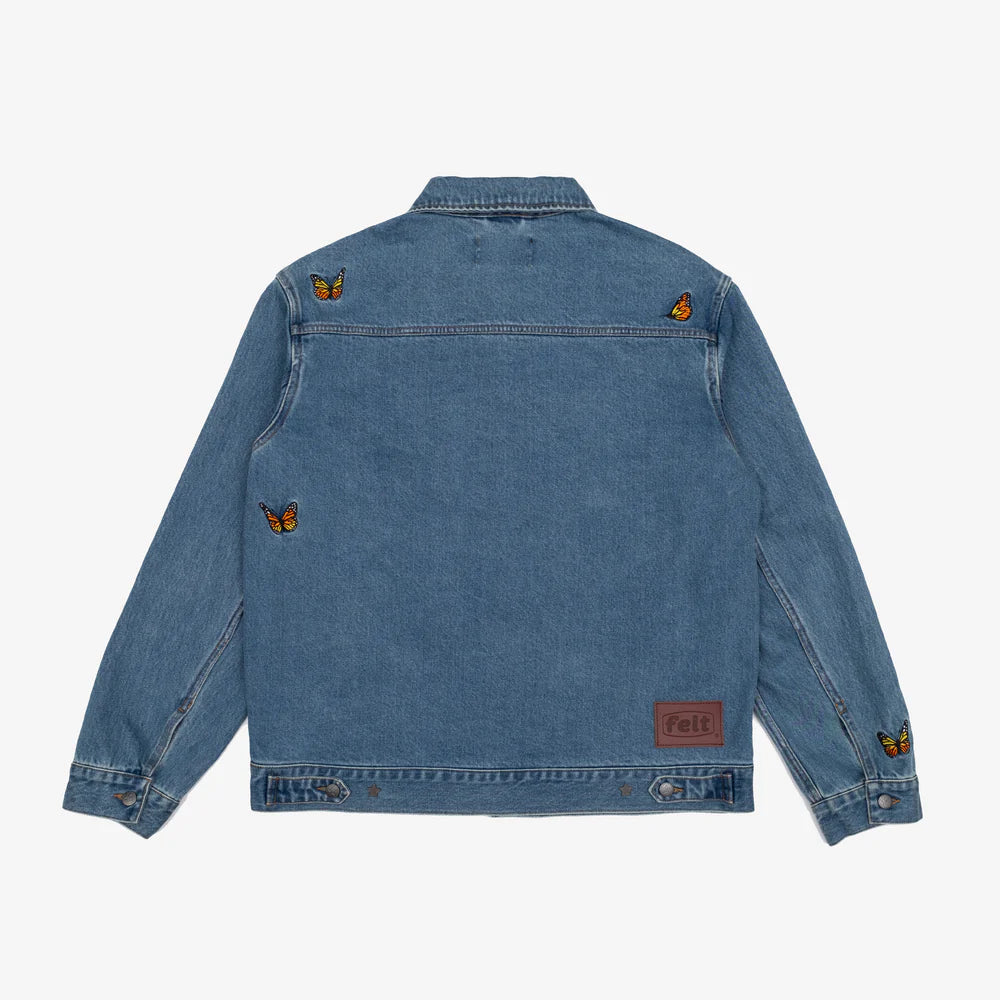 Felt Butterfly Garden Denim Jacket