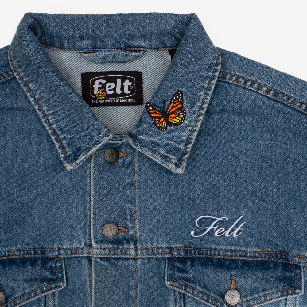 Felt Butterfly Garden Denim Jacket