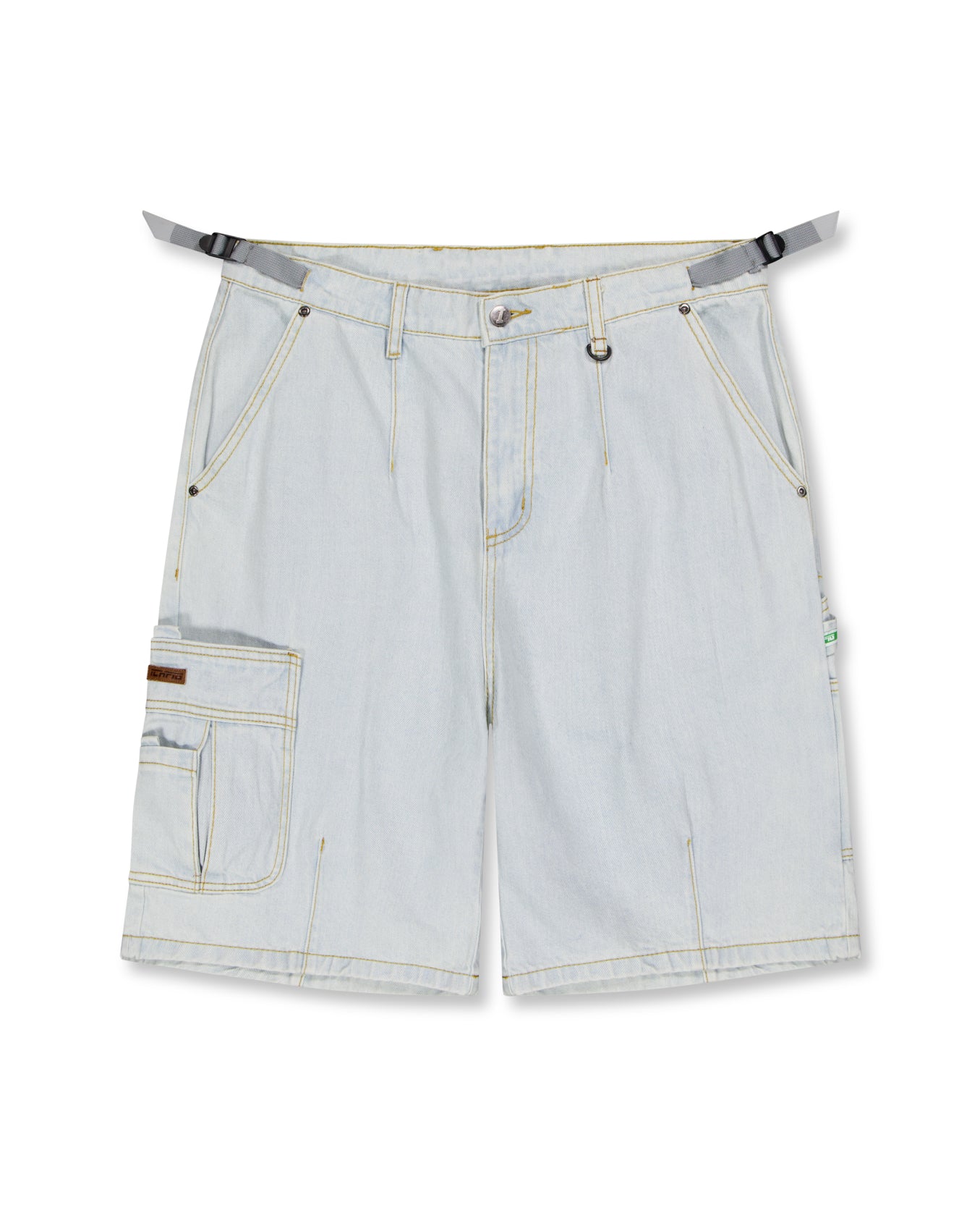 Ichpig Denim Utility Shorts Light Washed Indigo