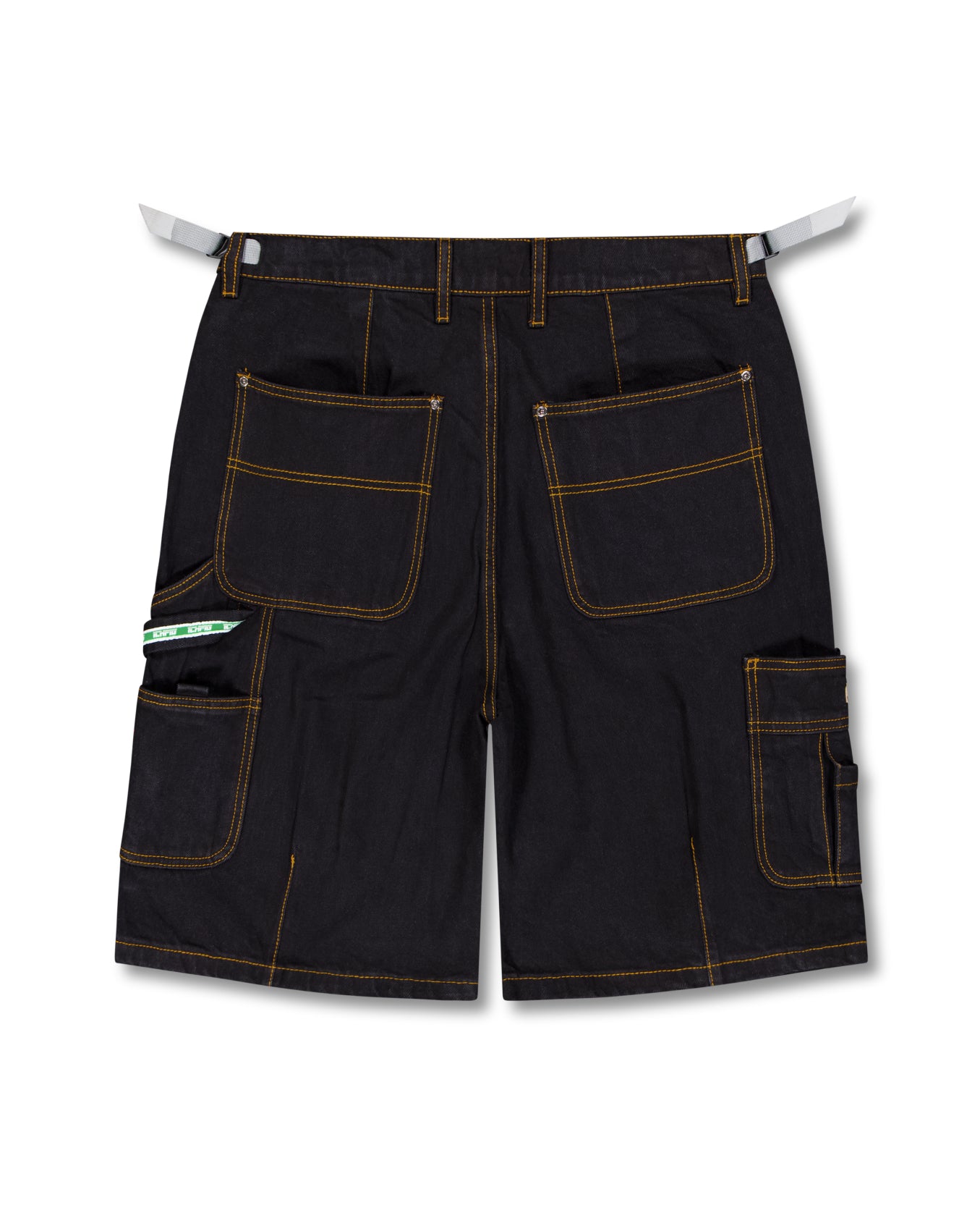 Ichpig Denim Utility Shorts Black Overdye