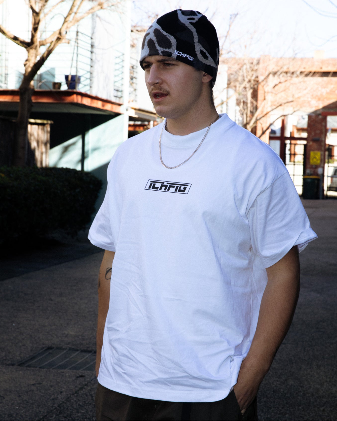 Ichpig Strike Logo Tee White