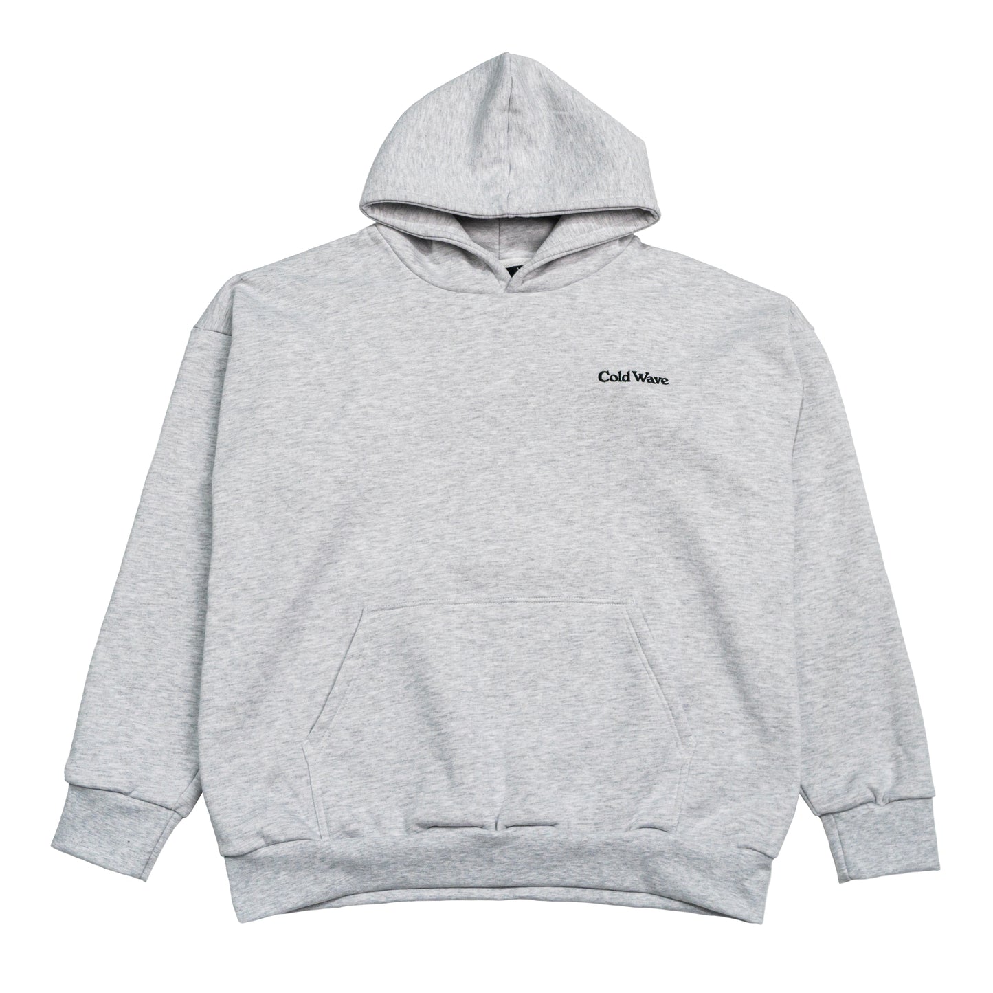 Cold Wave Embroidered Logo Hoodie Ash Grey