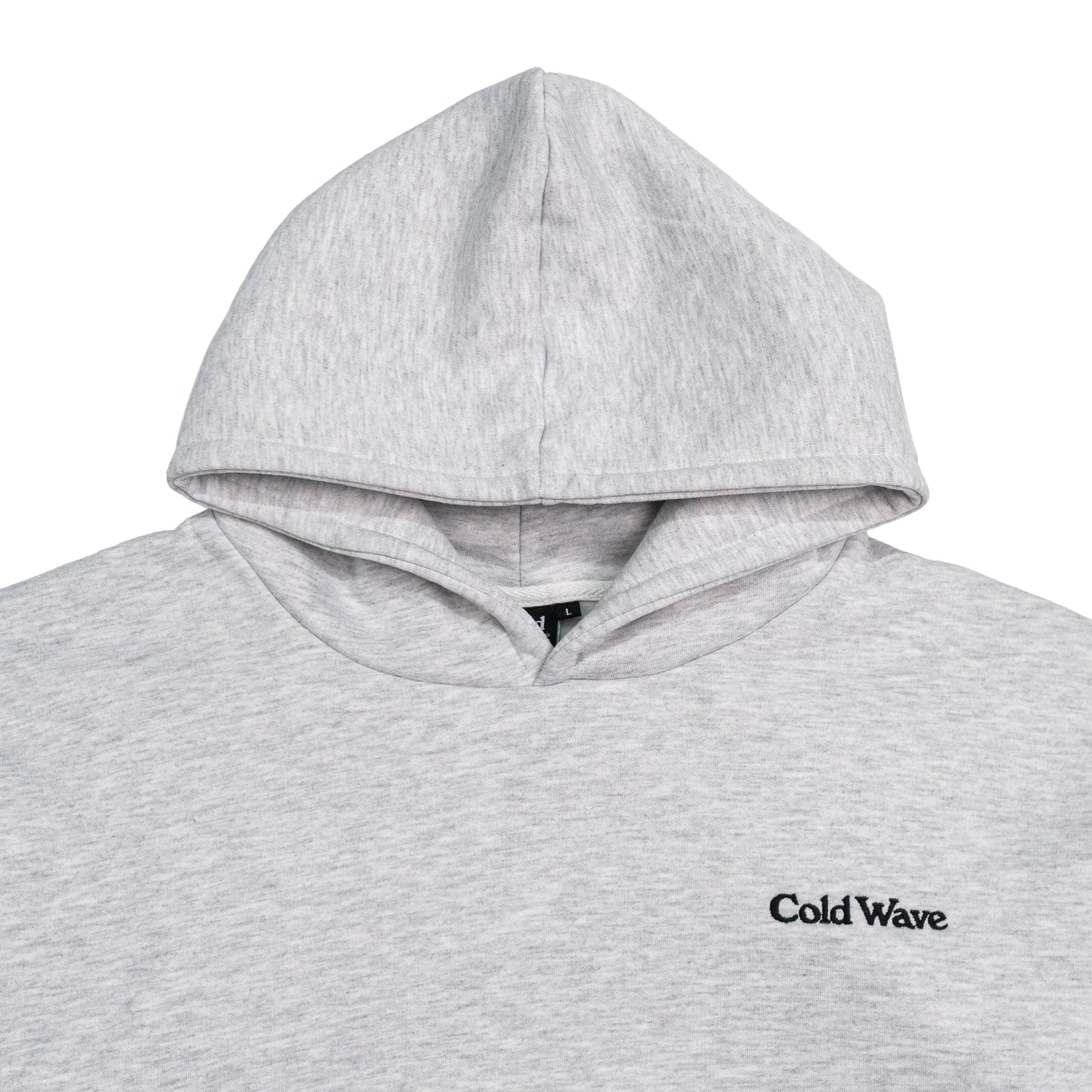 Cold Wave Embroidered Logo Hoodie Ash Grey