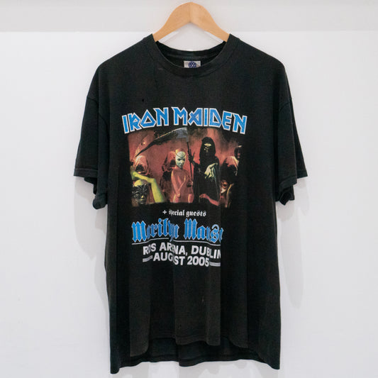 Vintage 2005 Iron Maiden Marilyn Manson Tour T-Shirt L-XL