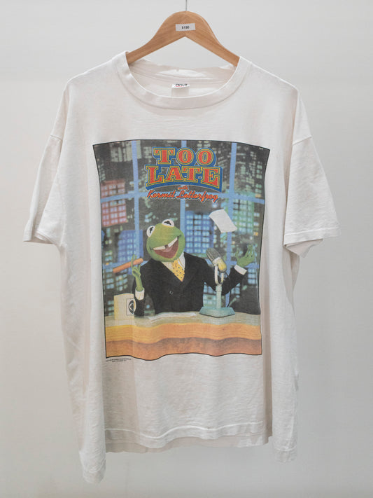 90's Muppets 'Too Late w/ Kermit Letterfrog' T-Shirt XL