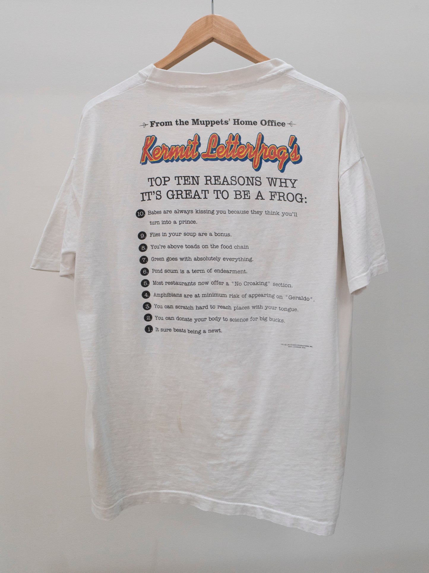 90's Muppets 'Too Late w/ Kermit Letterfrog' T-Shirt XL