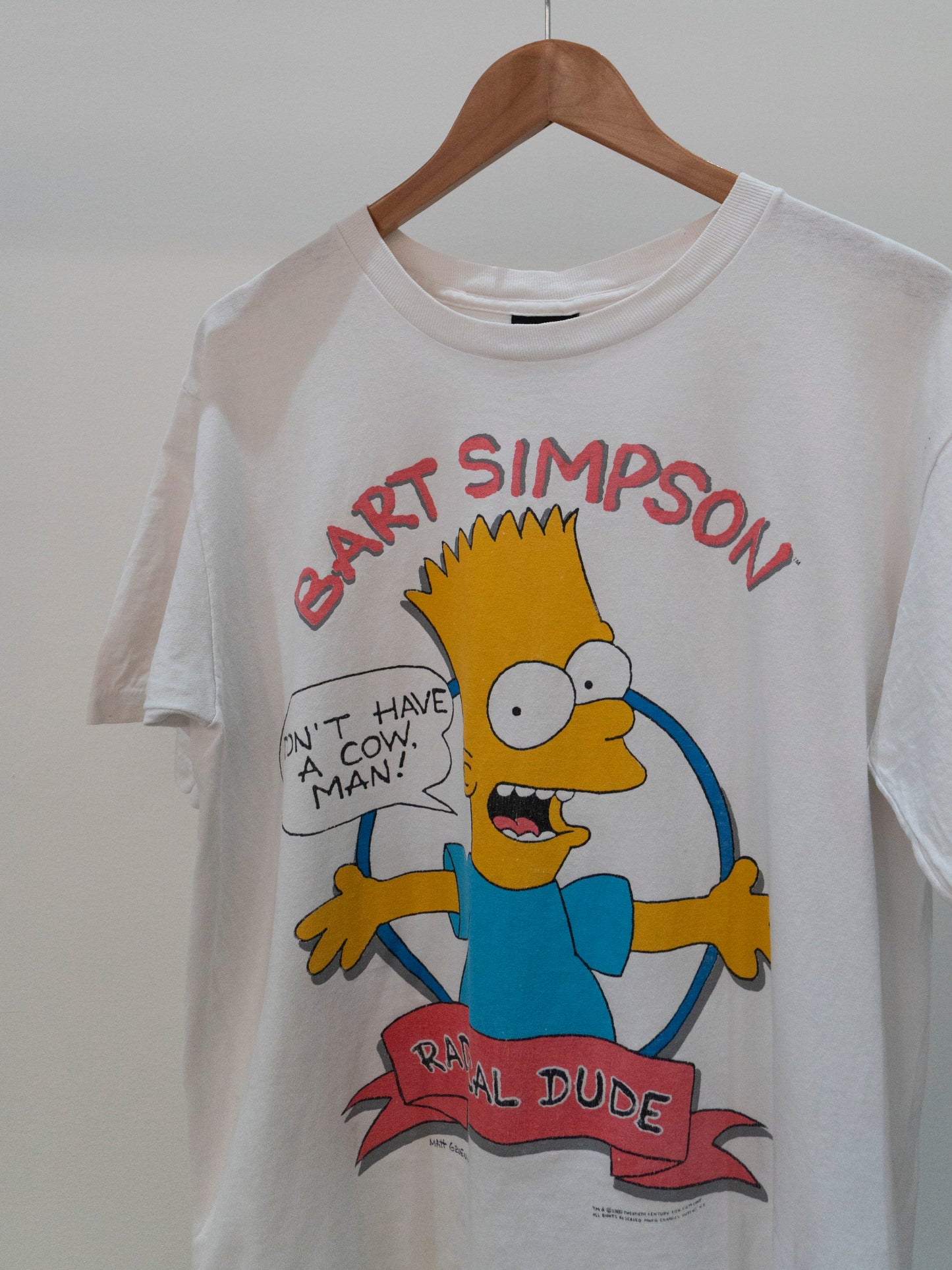 1989 Bart Simpson 'Radical Dude' T-Shirt Large