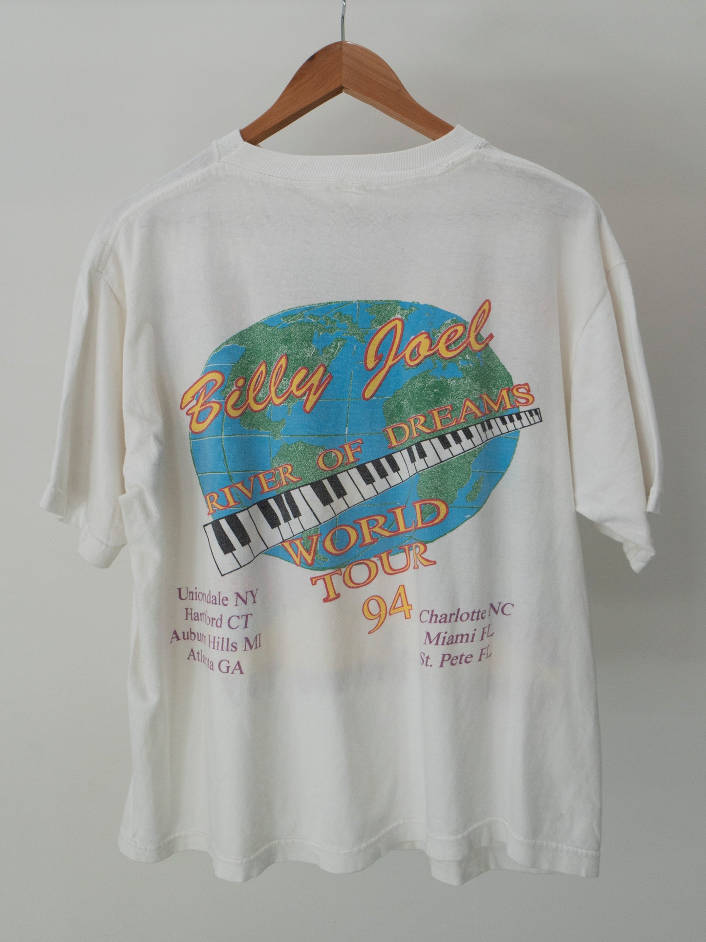 1994 Billy Joel 'River Of Dreams World Tour' T-Shirt Boxy Large
