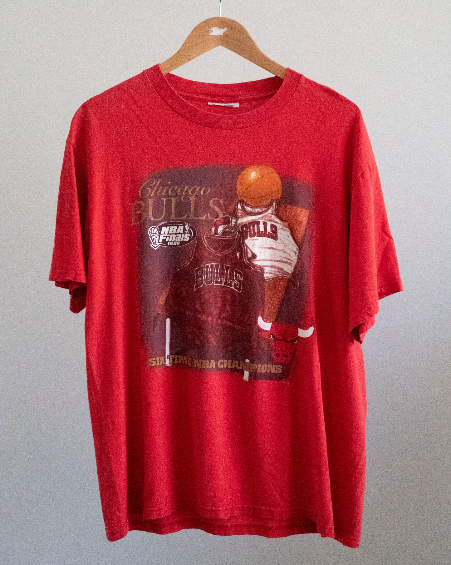 1998 Chicago Bulls 6 Time Champs T-Shirt Large