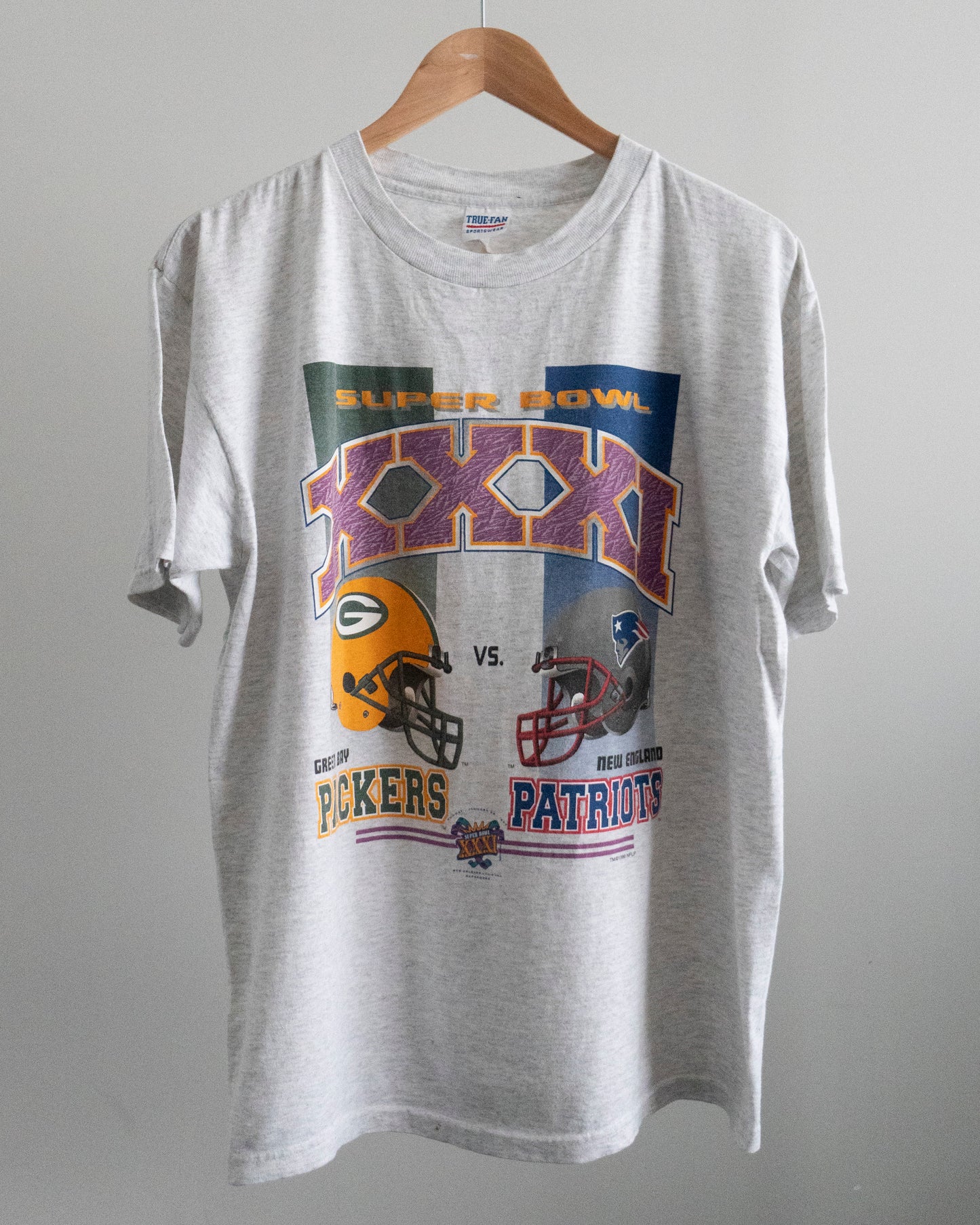 1996 Super Bowl XXXI 'Packers Vs Patriots' T-Shirt Large