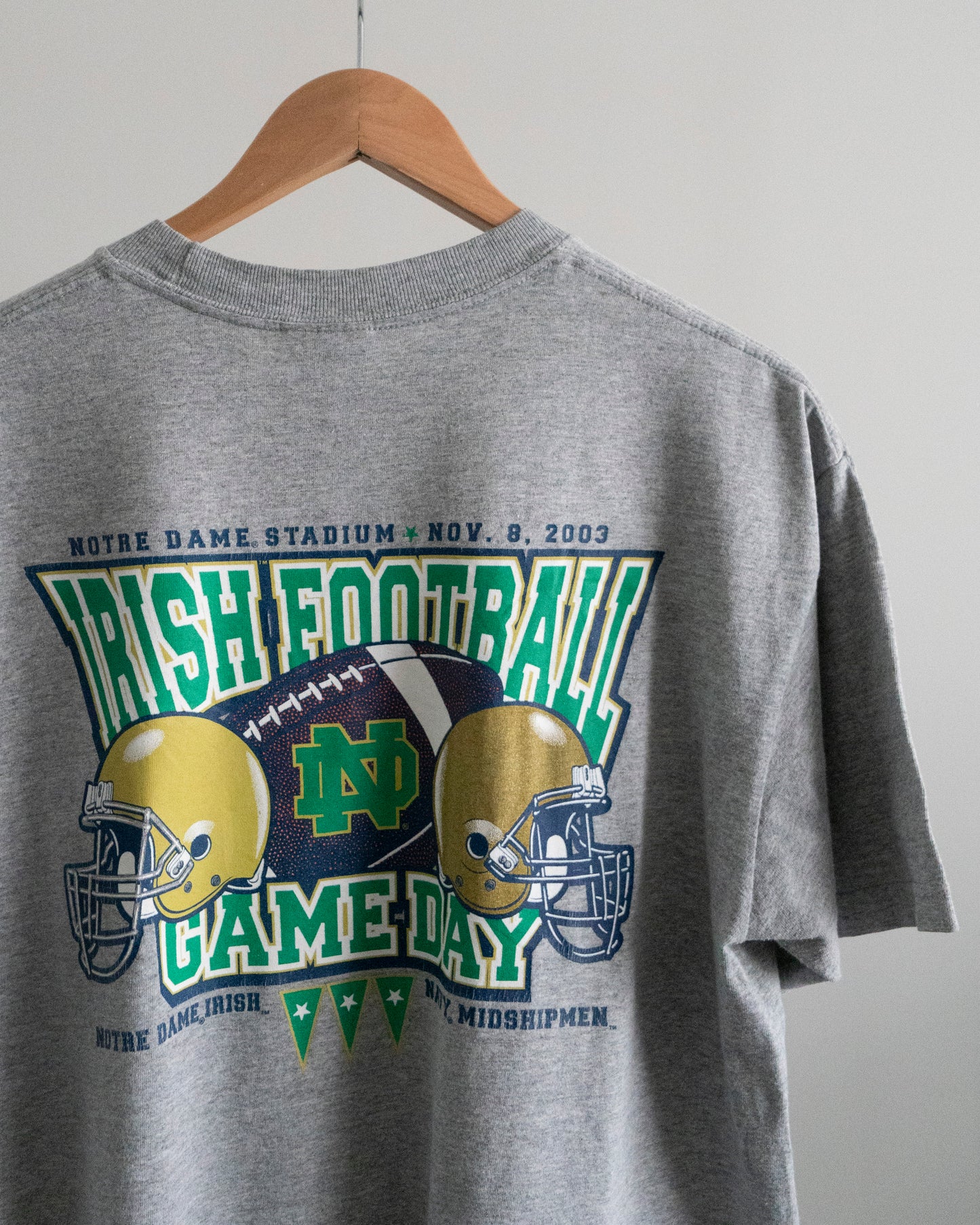 2003 Notre Dame 'Irish Football Game Day' T-Shirt Large