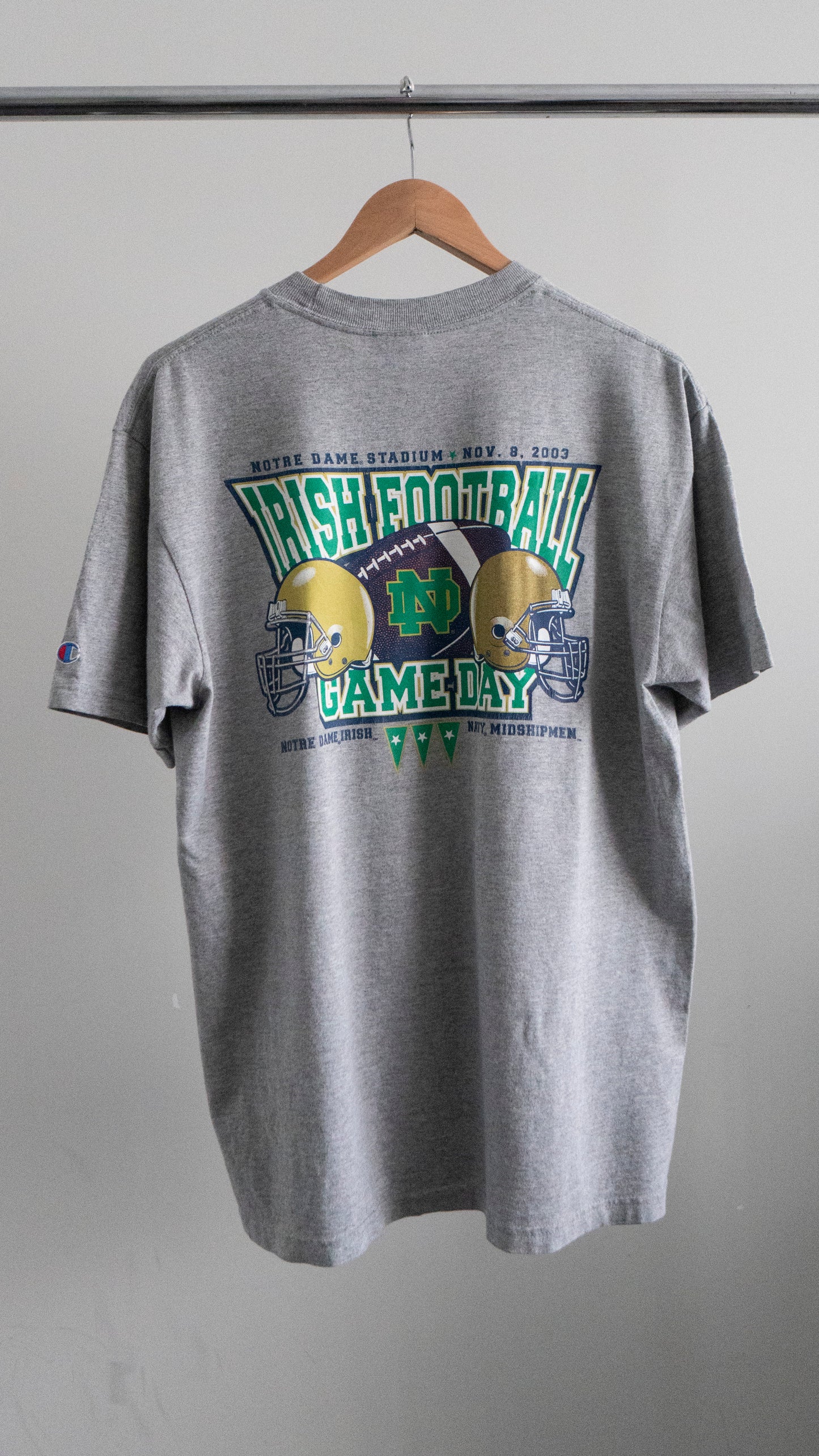 2003 Notre Dame 'Irish Football Game Day' T-Shirt Large