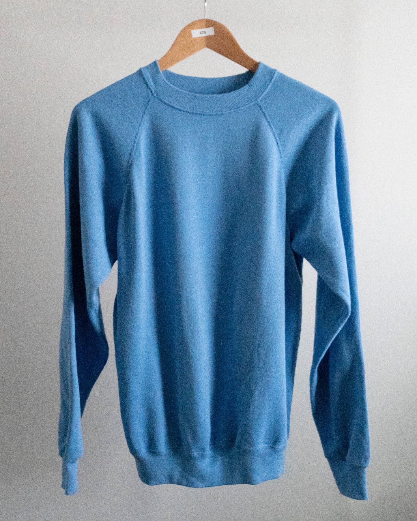 1980s Hanes Blank Baby Blue Sweatshirt Medium