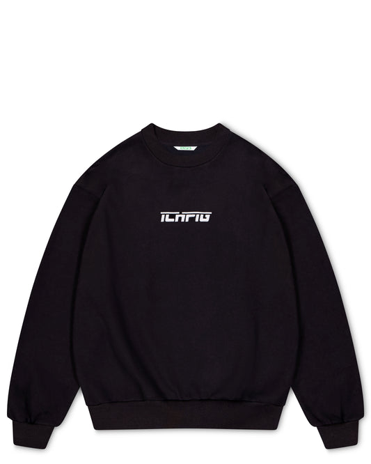 Ichpig Strike Embroidered Crewneck Black