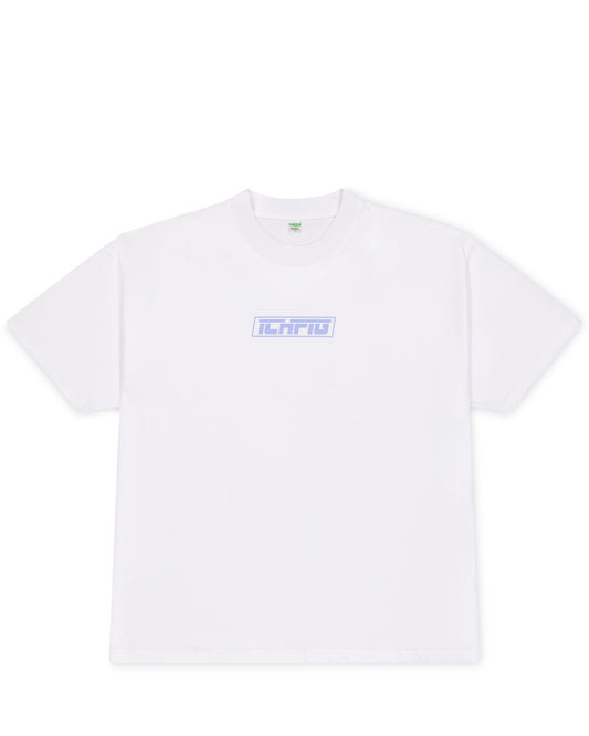 Ichpig Strike Logo Tee White / Sky Blue