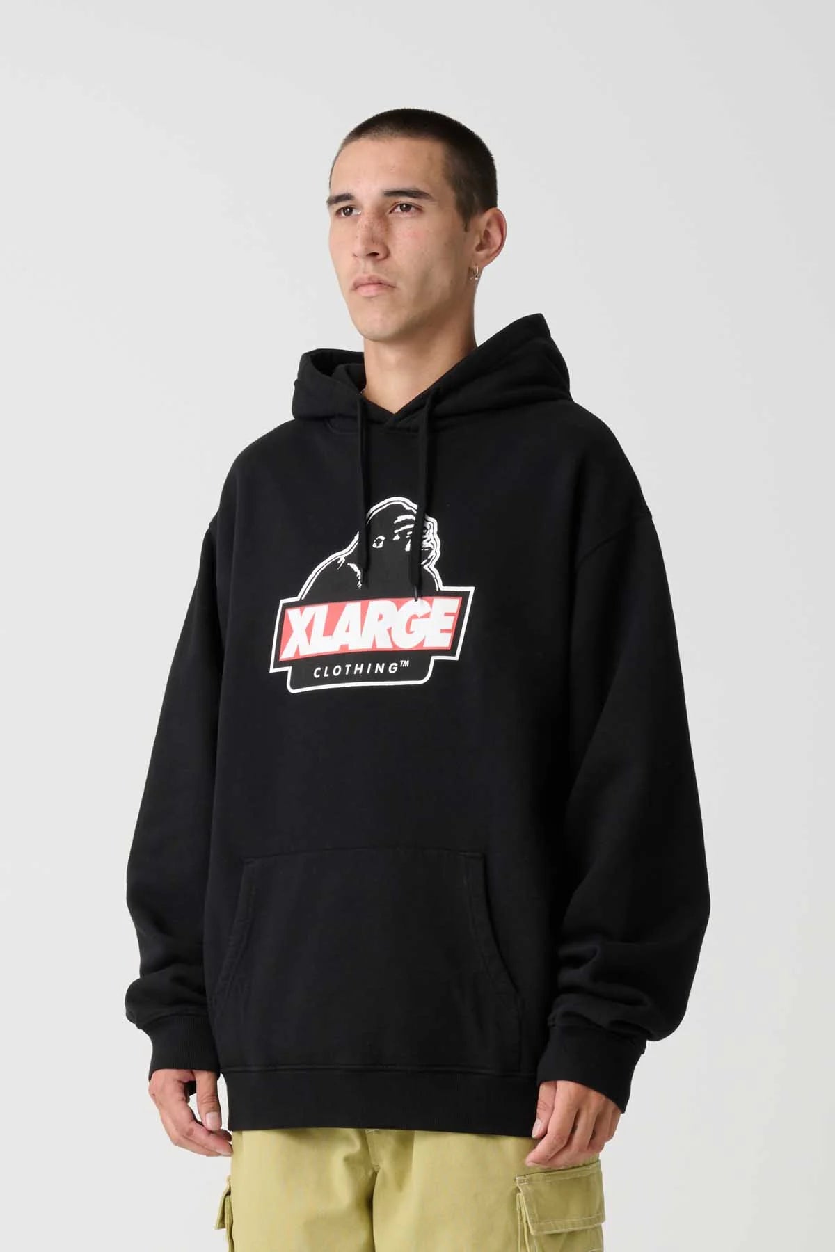 X-Large Slanted Hoodie Black