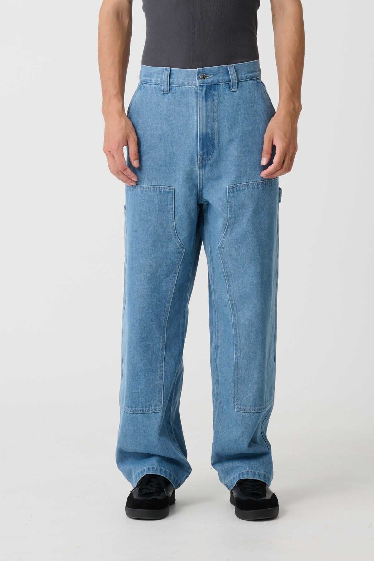 X-Large Denim Double Knee Work Pant Mid Blue