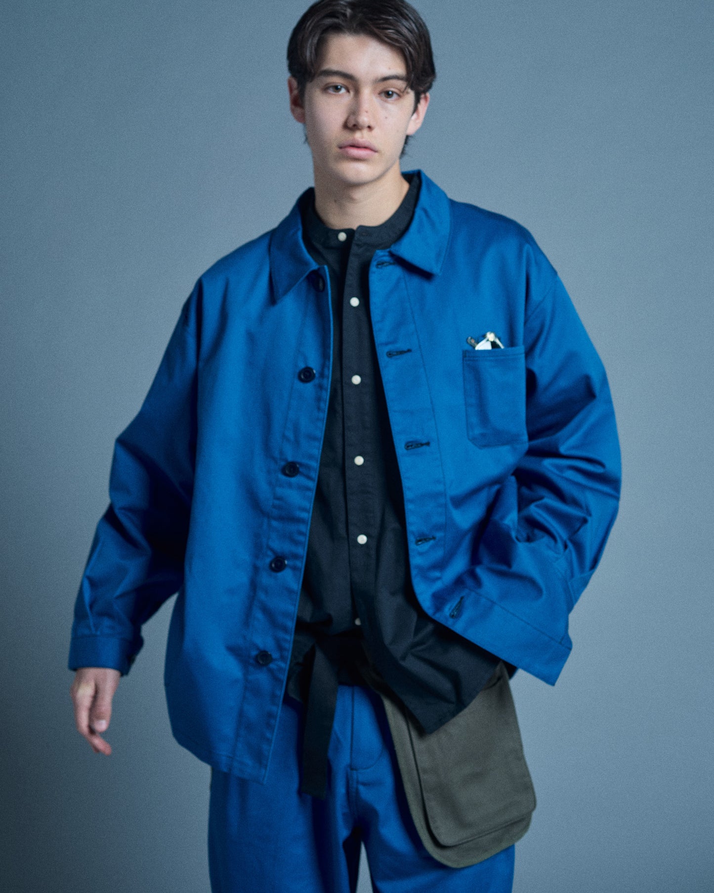 Workware Contrast Stitch Worker Jacket #705 Blue