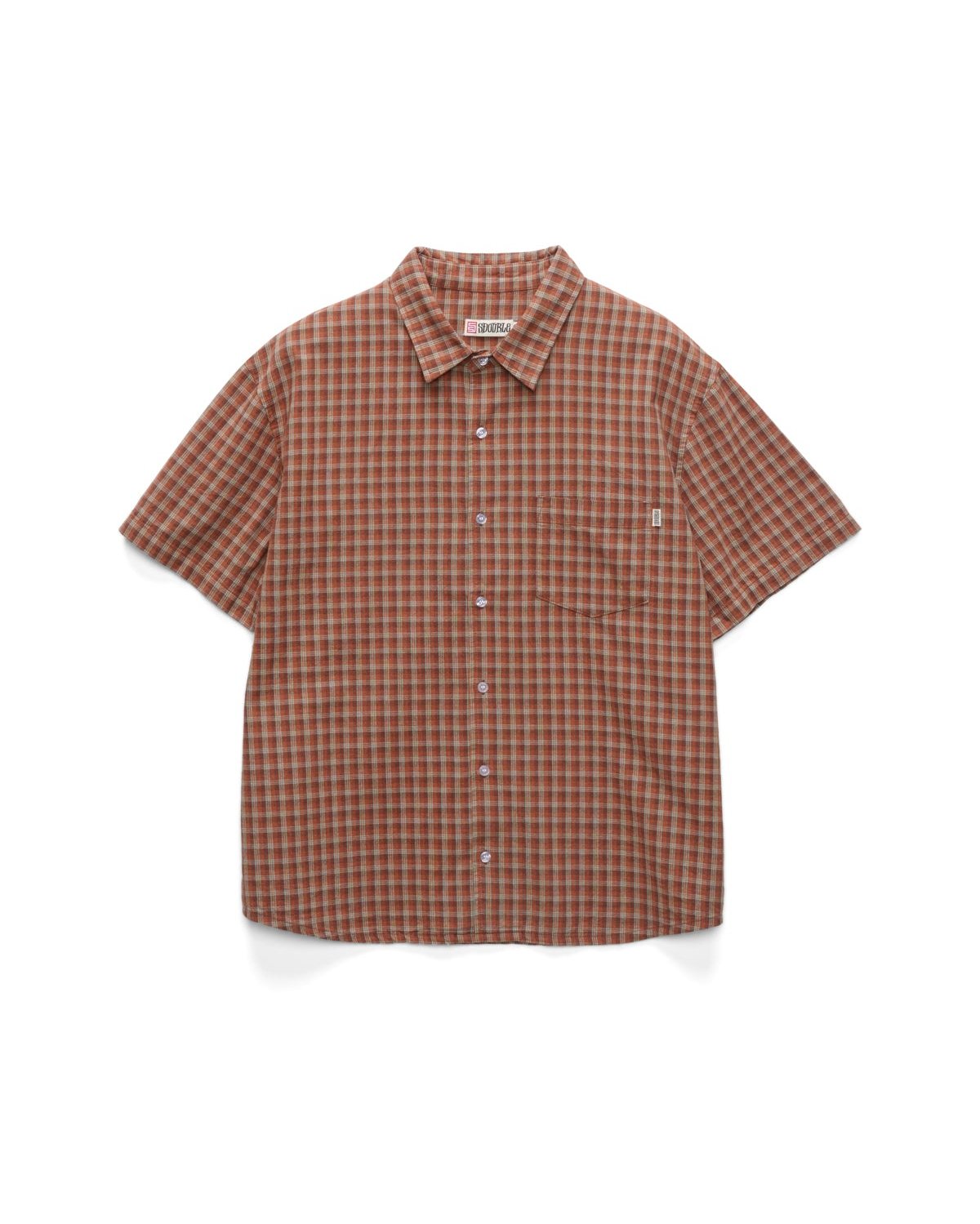 S-Double Block Check S/S Shirt Rust